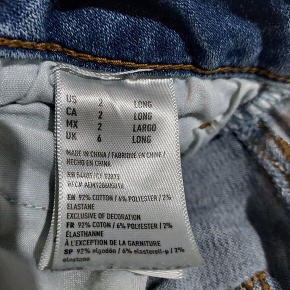 American Eagle Super Stretch X Skinny Denim Jeans Size 2 Long Slight Distressed - Picture 7 of 11